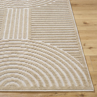 Deron Beige Washable Area Rug for Living Rooms