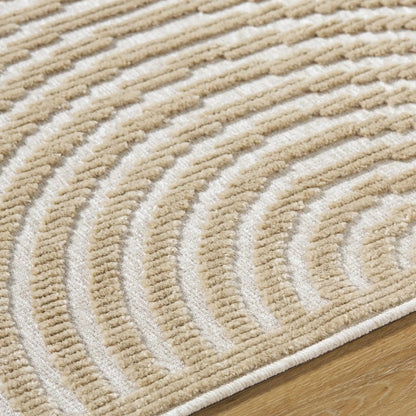 Deron Beige Washable Area Rug for Living Rooms