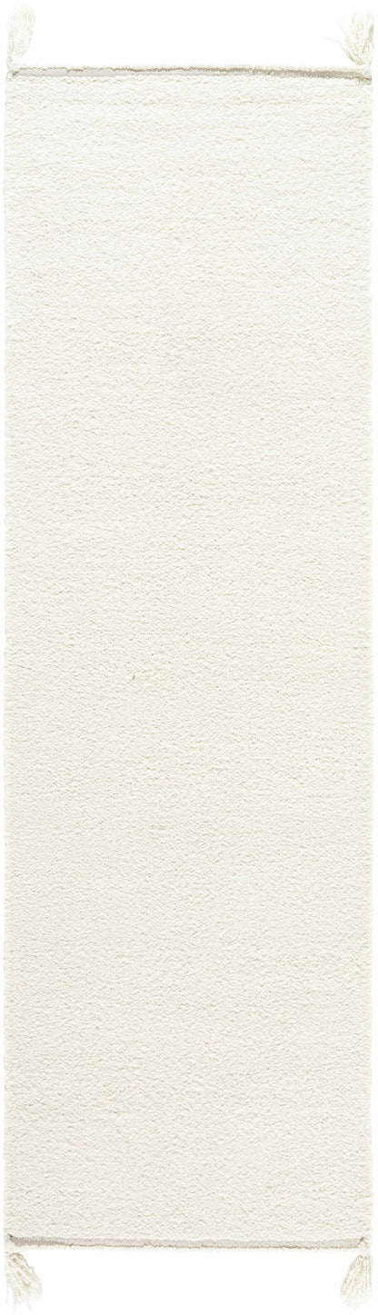 Niabi Area Rug cream shag with tassel ends, Boutique Rugs on Tampa Home & Garden Store