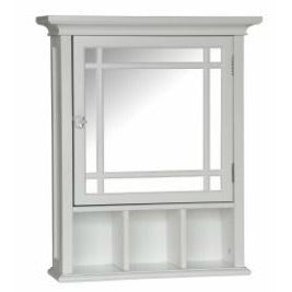 White Bathroom Medicine Cabinet with Mirror - Tampa Home & Garden Store
