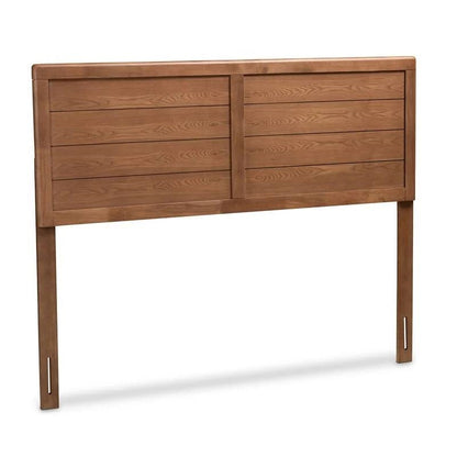 Cabecero de cama Queen Size estilo rústico de madera en acabado nogal marrón