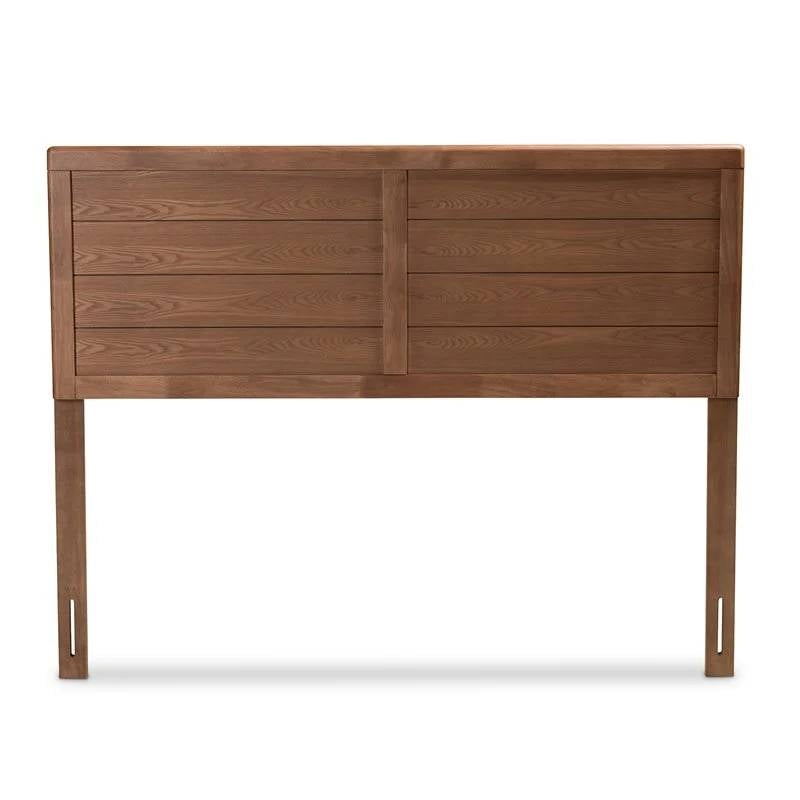 Cabecero de cama Queen Size estilo rústico de madera en acabado nogal marrón