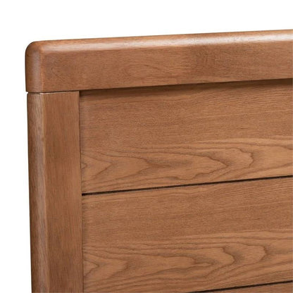 Cabecero de cama Queen Size estilo rústico de madera en acabado nogal marrón