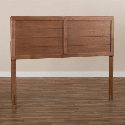 Cabecero de cama Queen Size estilo rústico de madera en acabado nogal marrón