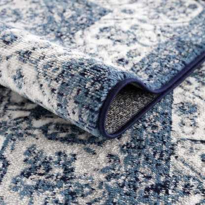 Billy Area Rug by Boutique Rugs in blue and white abstract pattern, plush pile, bound edge on Tampa Home & Garden Store