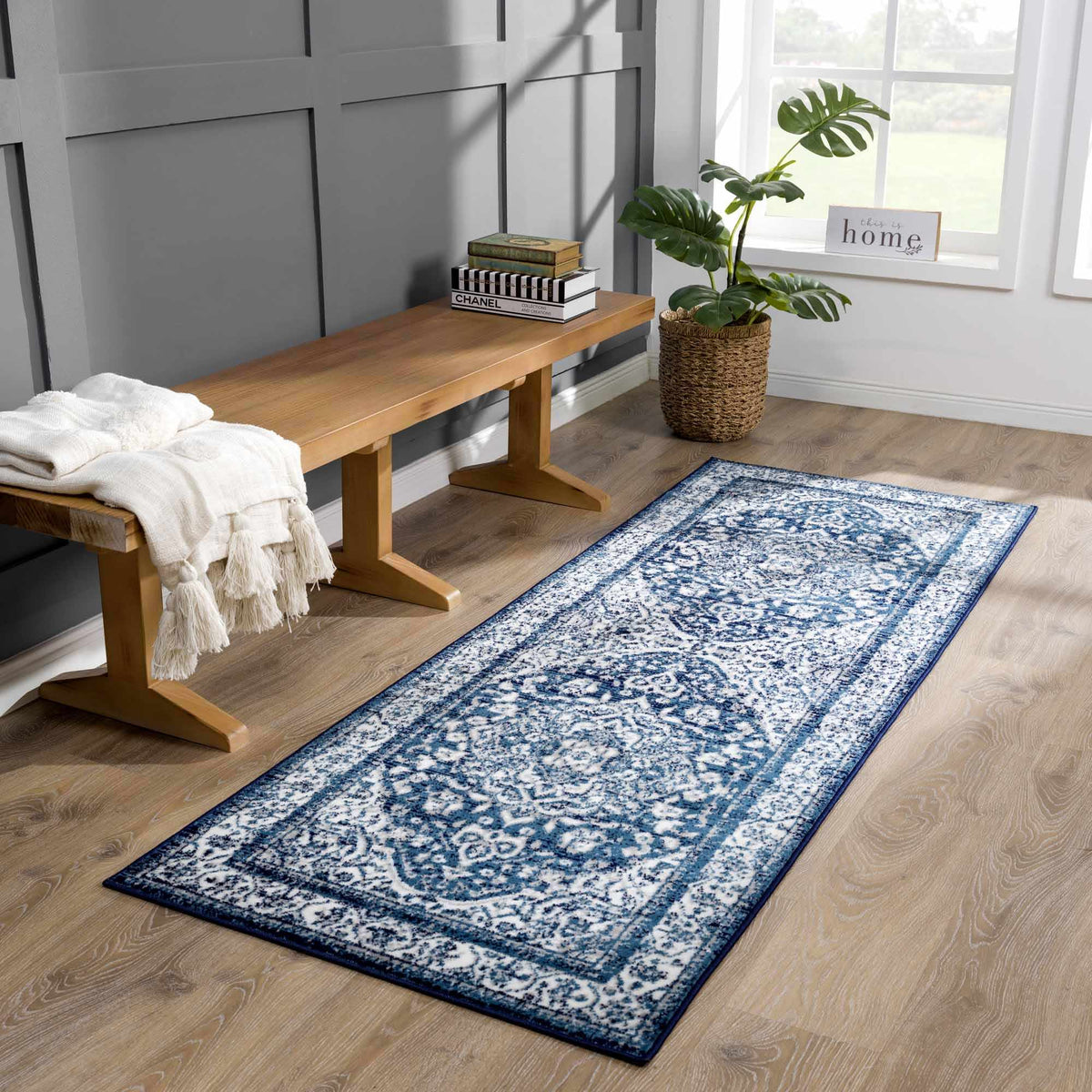 Billy Area Rug by Boutique Rugs in blue distressed oriental pattern clearance on Tampa Home & Garden Store