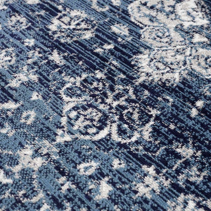 Billy Area Rug from Boutique Rugs in blue abstract pattern, navy accents, clearance on Tampa Home & Garden Store
