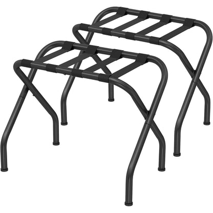 Juego de 2 - Maletero plegable de metal negro resistente