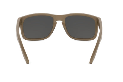 Skeleton Optics Decoy Coyote Tan sunglasses with dark gray lenses on Tampa Home & Garden Store