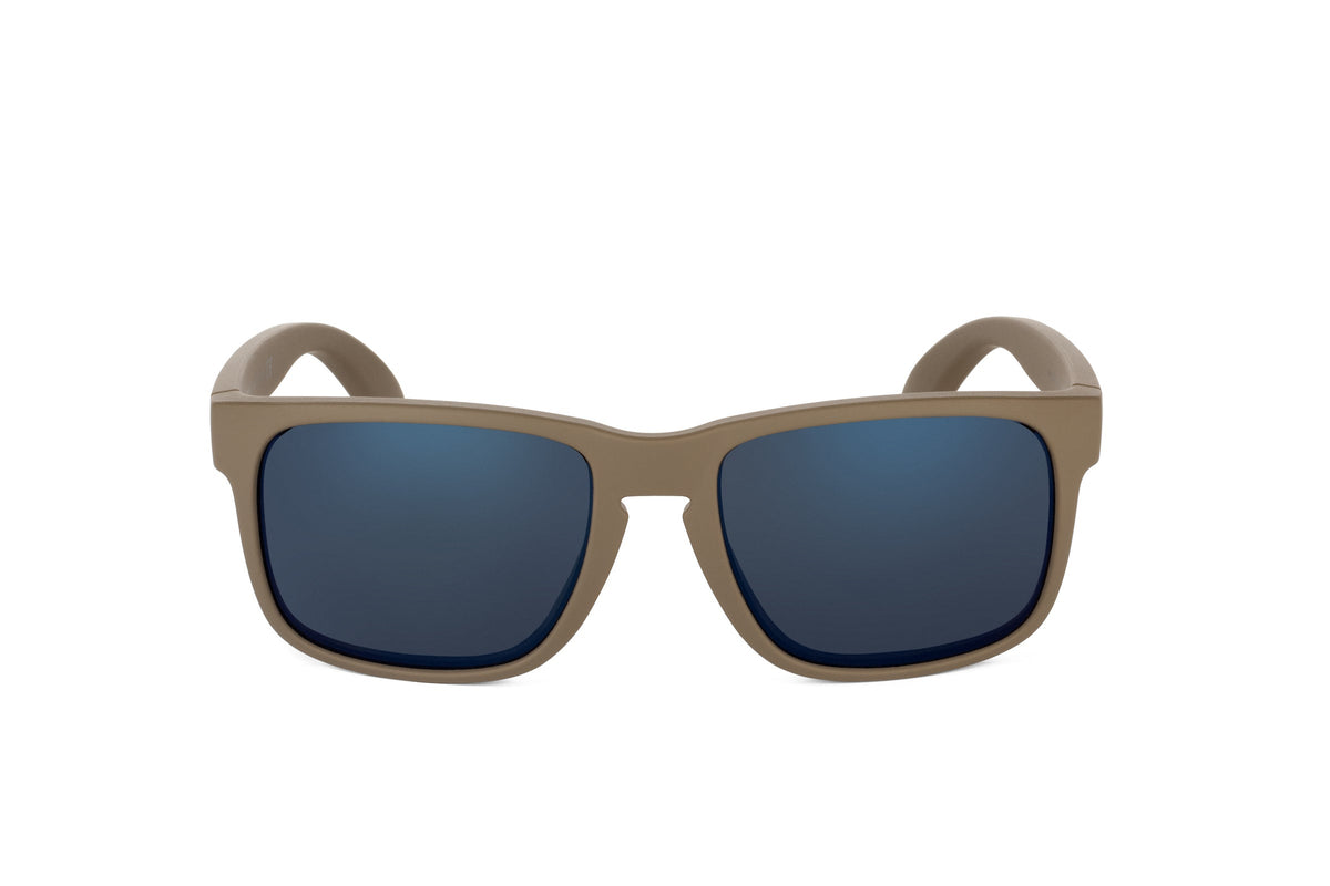 Sunglasses Decoy Coyote Tan by Skeleton Optics with blue lenses on Tampa Home & Garden Store