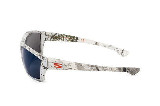 Scout Realtree Xtra Winter sunglasses camo frame with Skeleton Optics blue lenses on Tampa Home & Garden Store
