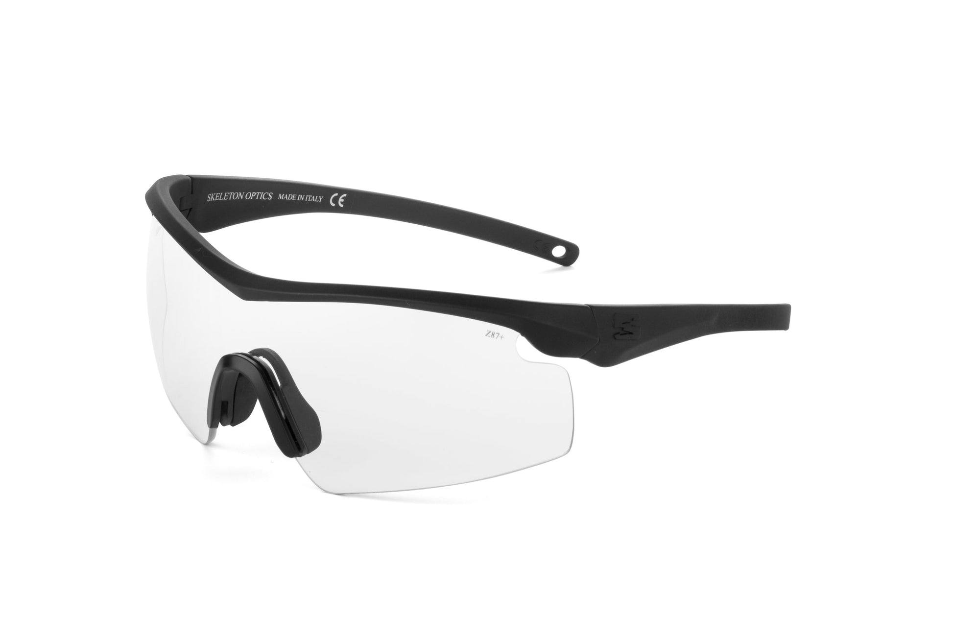 Skeleton Optics SO7 MILSPEC Ballistic Clear sunglasses with black frame and clear lens on Tampa Home & Garden Store