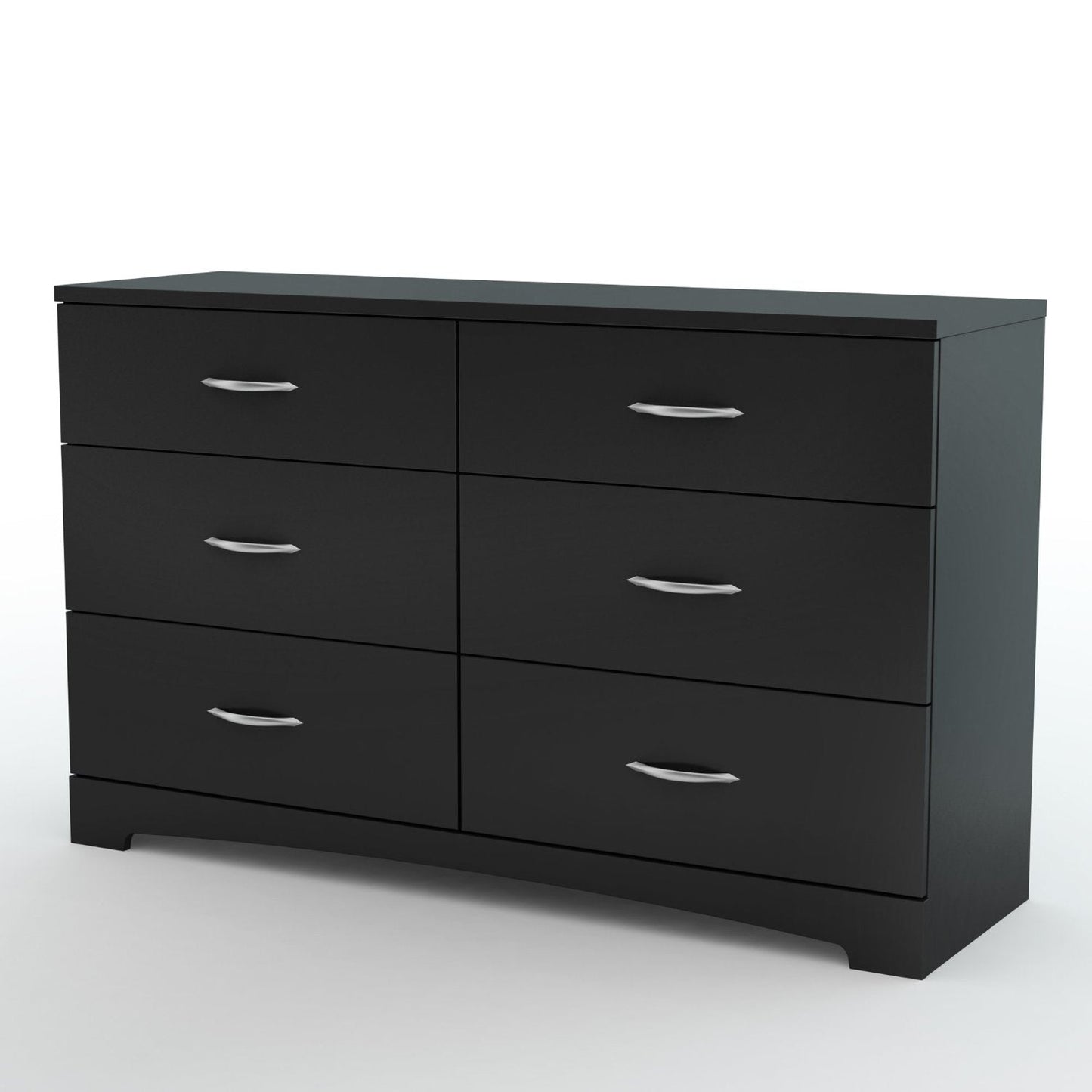 Cómoda de 6 cajones para dormitorio contemporáneo en acabado negro