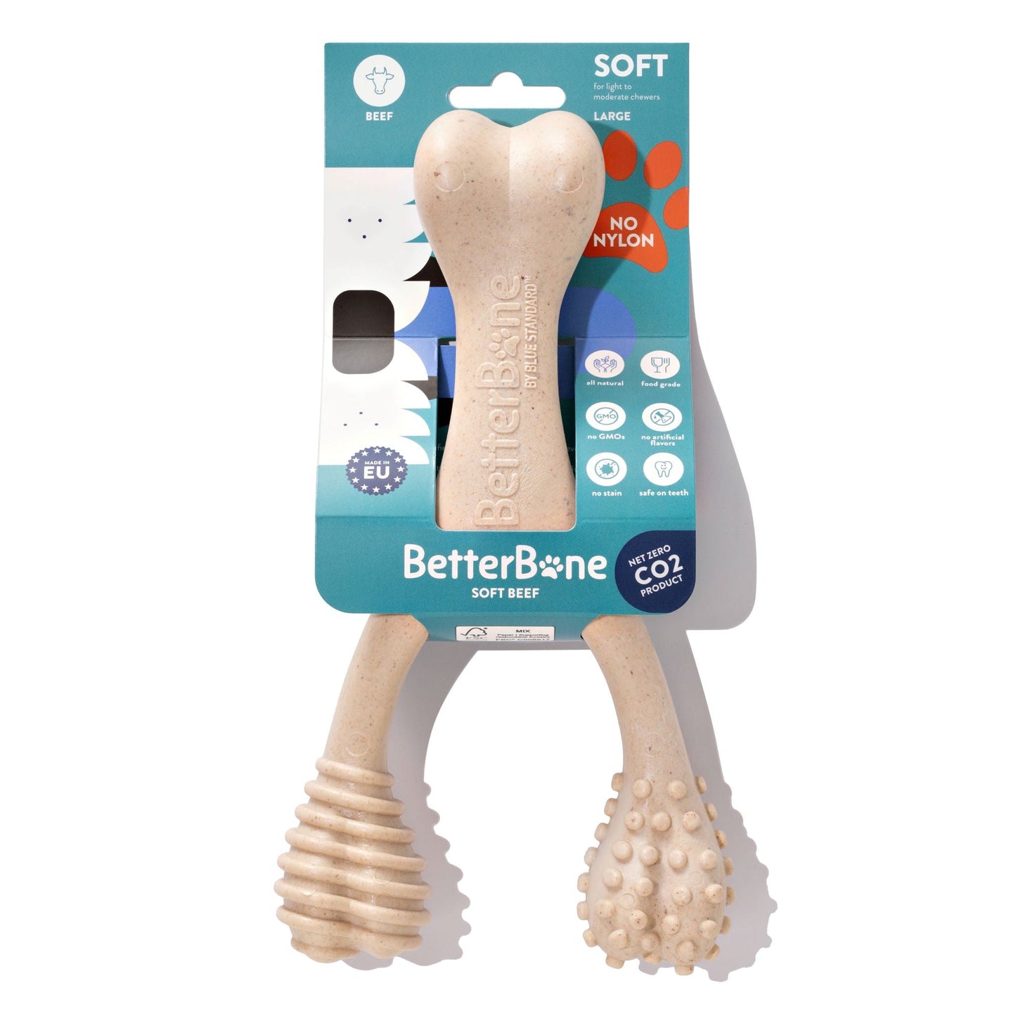 Jouet à mâcher BetterBone SOFT Durability : Ingrédients naturels, idéal pour les chiots qui font leurs dents, les chiens âgés et les chiens à la mâchoire douce.