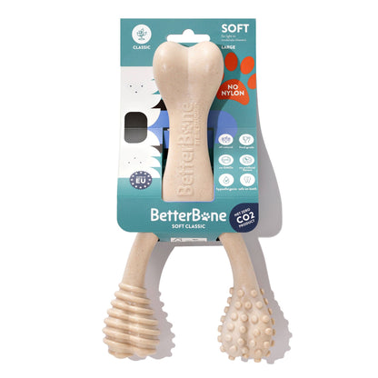 Jouet à mâcher BetterBone SOFT Durability : Ingrédients naturels, idéal pour les chiots qui font leurs dents, les chiens âgés et les chiens à la mâchoire douce.