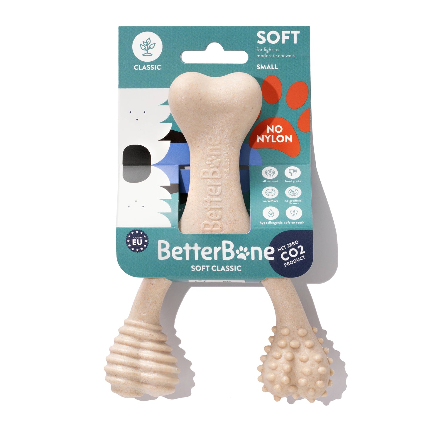 Jouet à mâcher BetterBone SOFT Durability : Ingrédients naturels, idéal pour les chiots qui font leurs dents, les chiens âgés et les chiens à la mâchoire douce.