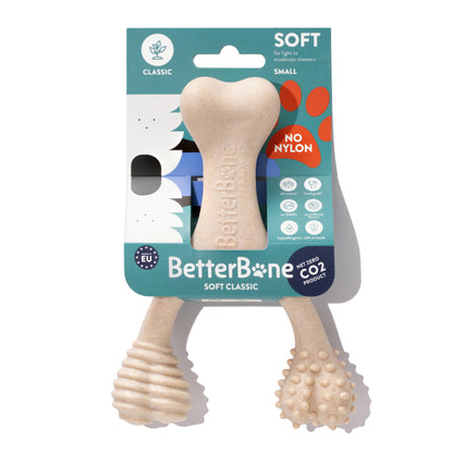 Jouet à mâcher BetterBone SOFT Durability : Ingrédients naturels, idéal pour les chiots qui font leurs dents, les chiens âgés et les chiens à la mâchoire douce.