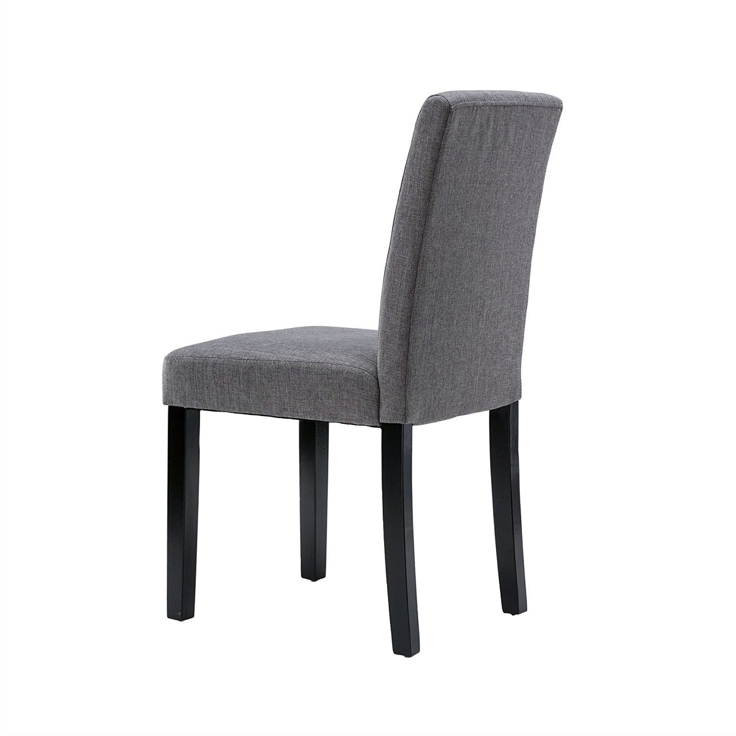 Juego de 2 - Sillas de comedor de tela gris con patas de madera negra