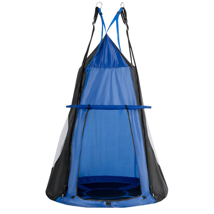 GemGear 2-in-1 40-inch kids hanging chair with detachable swing tent, blue and black on Tampa Home & Garden Store
