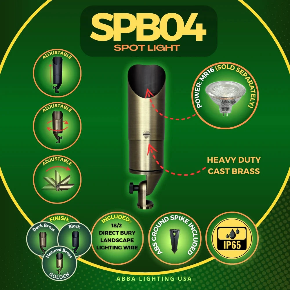 SPB04 Adjustable Low Voltage LED Bullet Landscape Spotlight Outdoor Lighting
