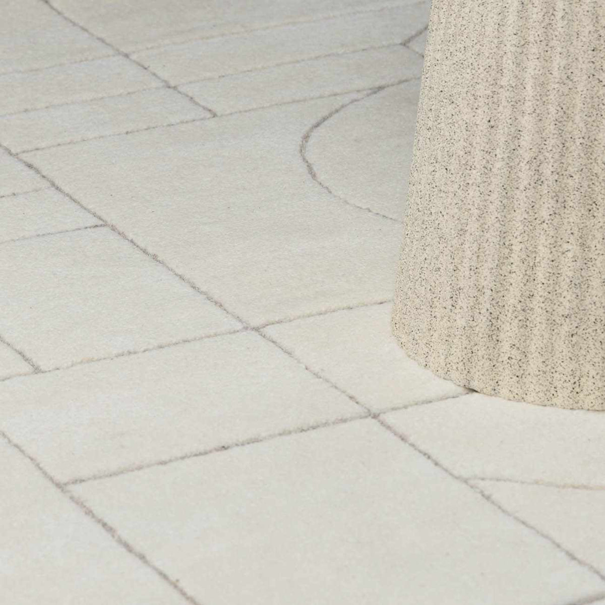 Fusao Off White Area Rug by Boutique Rugs, clearance, subtle pattern on Tampa Home & Garden Store