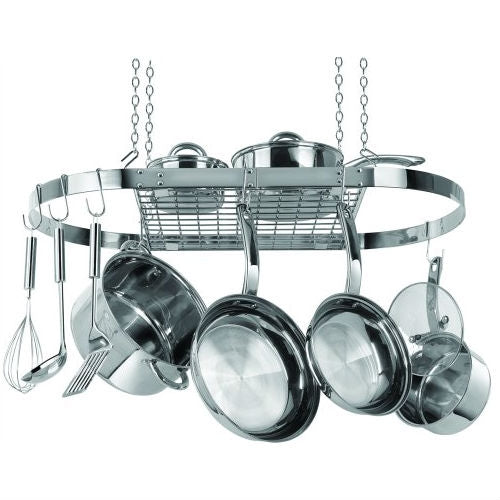 Sartenero ovalado de acero inoxidable para almacenamiento de utensilios de cocina