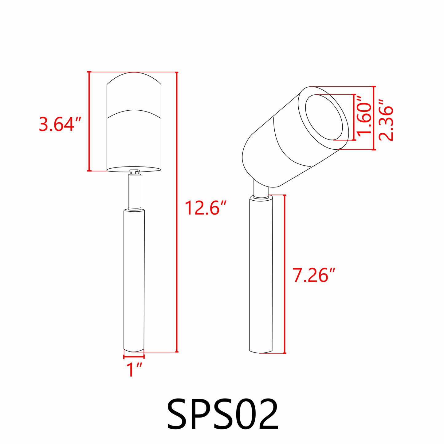 Projecteur LED basse tension en acier inoxydable SPS02, luminaires réglables