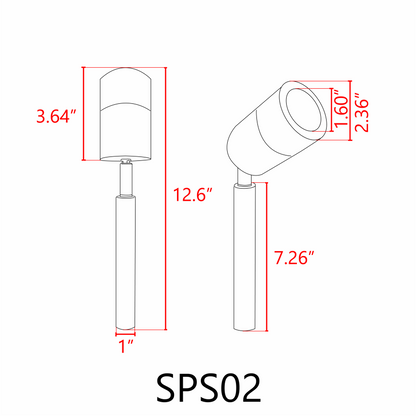 Projecteur LED basse tension en acier inoxydable SPS02, luminaires réglables