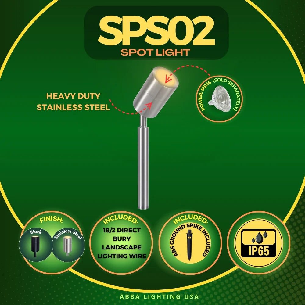 Projecteur LED basse tension en acier inoxydable SPS02, luminaires réglables