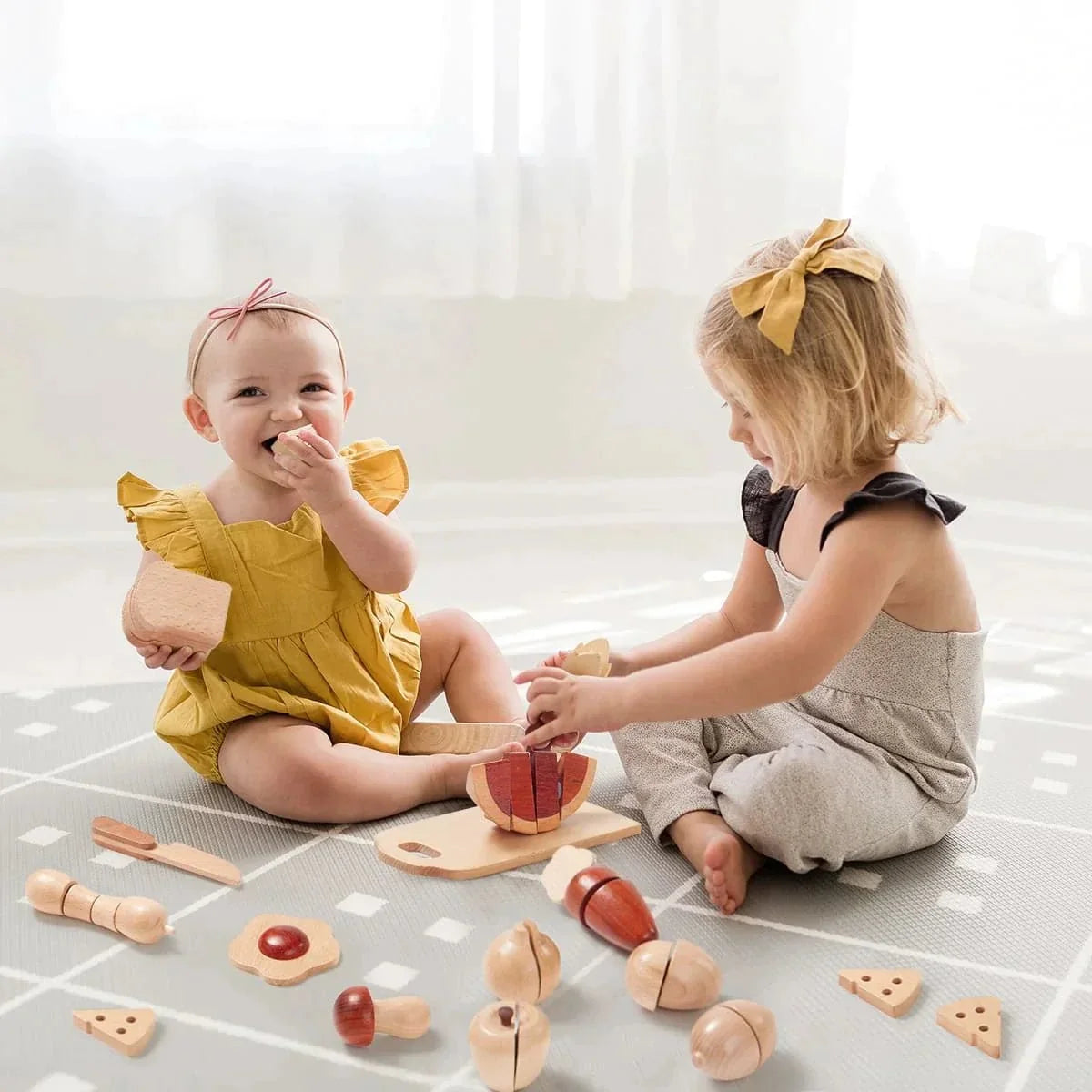 Tiny Land INC Play Food wooden cut-and-play food toys with assorted fruit and vegetable pieces on Tampa Home & Garden Store