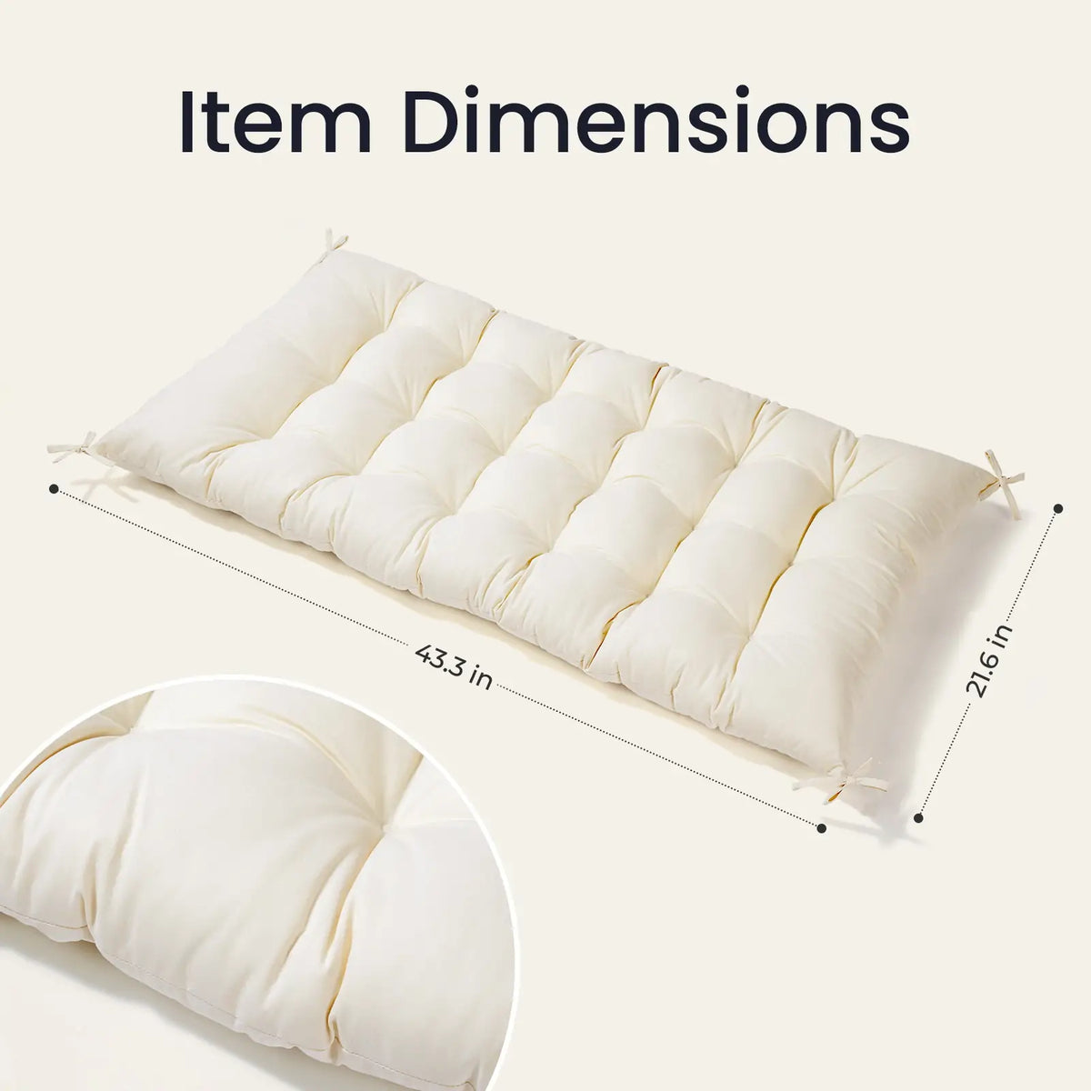 Climbing set Tiny Land INC Montessori play pad; cream tufted cushion, 43.3 x 21.6 in on Tampa Home & Garden Store