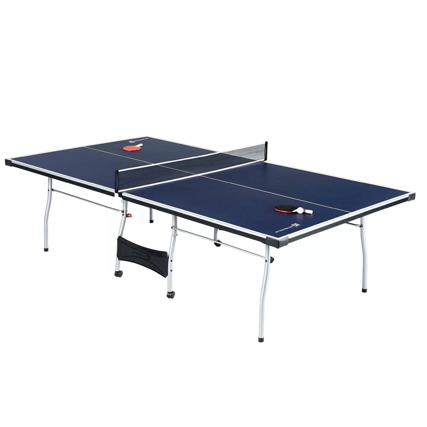 Set oficial de tenis de mesa azul con red, 2 pelotas y 2 palas