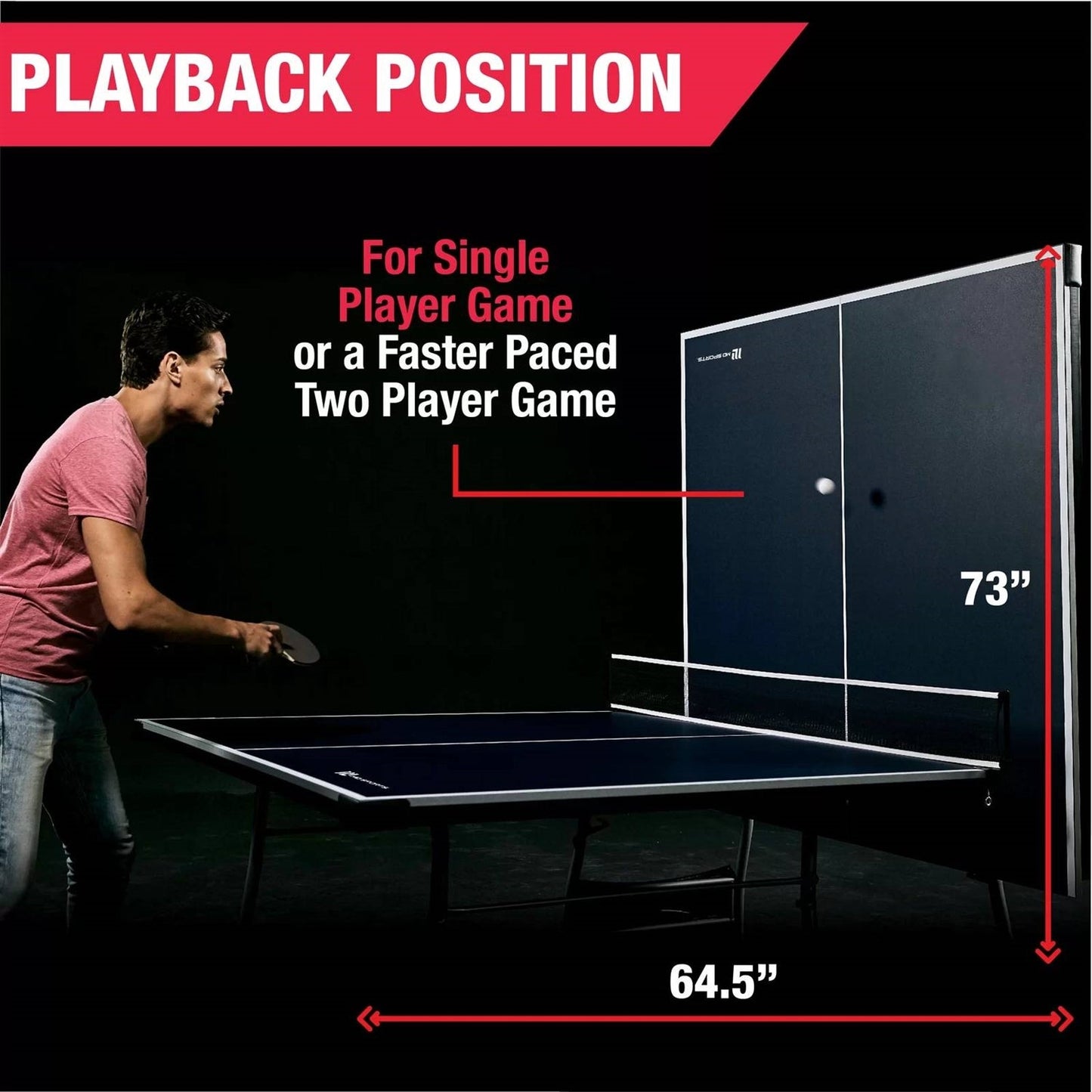 Set oficial de tenis de mesa azul con red, 2 pelotas y 2 palas