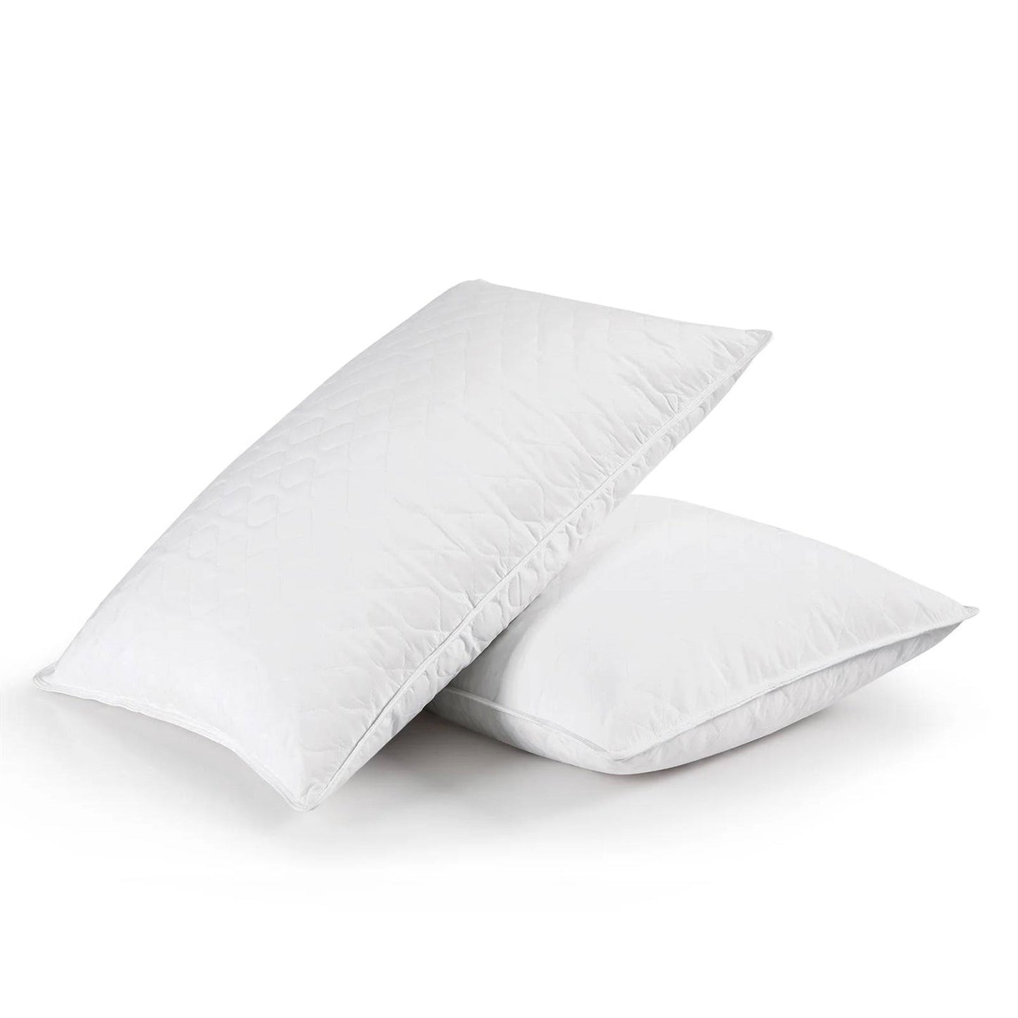 Juego de 2 almohadas lavables a máquina con mezcla de pluma y plumón, tamaño estándar/queen