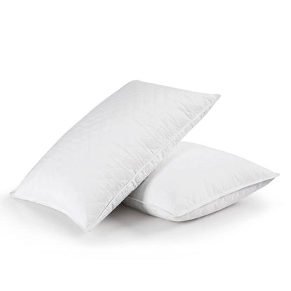 Juego de 2 almohadas lavables a máquina con mezcla de pluma y plumón, tamaño estándar/queen