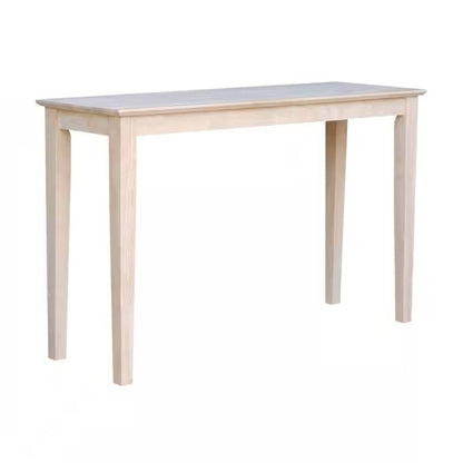 Mesa de sofá consola de madera maciza sin terminar estilo rústico de 1.2 m