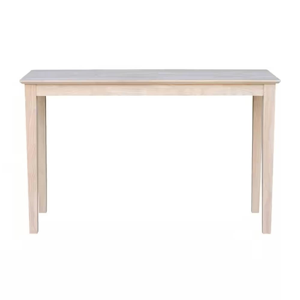 Mesa de sofá consola de madera maciza sin terminar estilo rústico de 1.2 m
