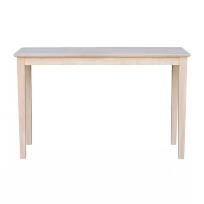 Mesa de sofá consola de madera maciza sin terminar estilo rústico de 1.2 m
