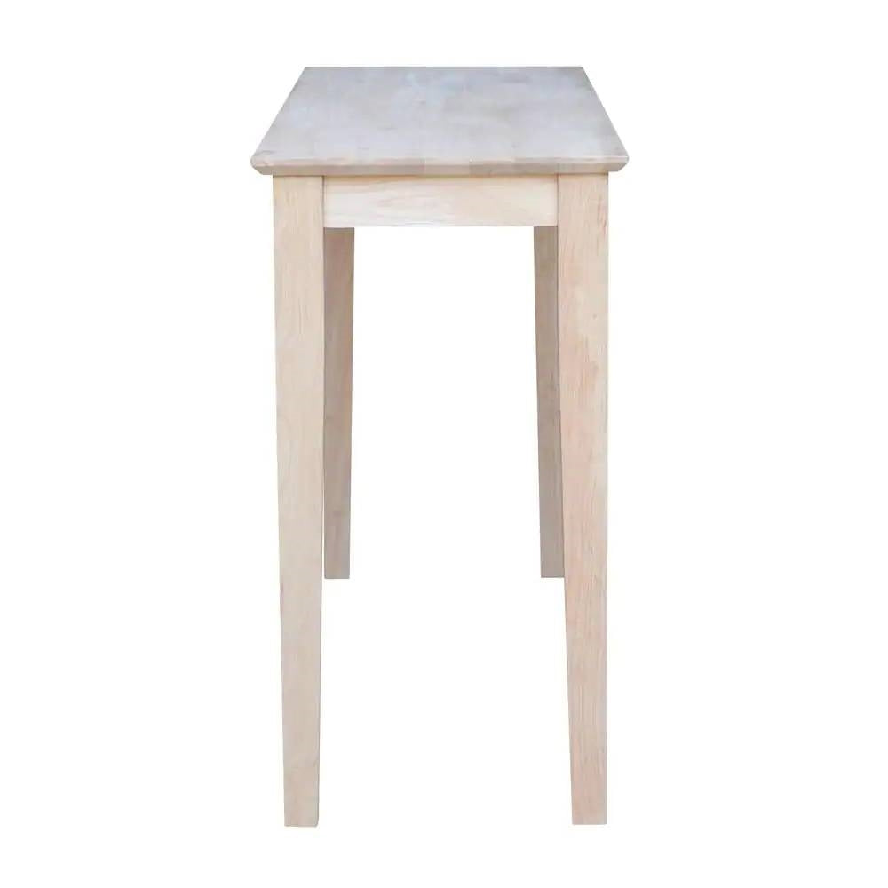 Mesa de sofá consola de madera maciza sin terminar estilo rústico de 1.2 m