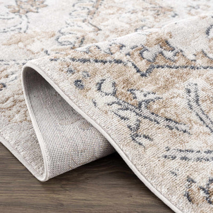 Mudgee Area Rug woven in beige ivory gray with a subtle geometric pattern Boutique Rugs on Tampa Home & Garden Store