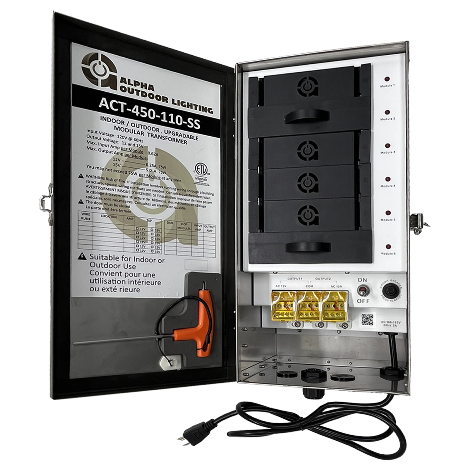 SS-450 150W - 450W Modular Upgradable Wattage Digital Smart Bluetooth 12V, 15V Low Voltage Outdoor Transformer IP65 - Tampa Home & Garden Store