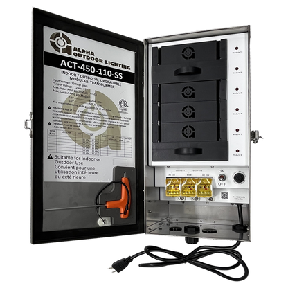 SS-450 150W - 450W Modular Upgradable Wattage Digital Smart Bluetooth 12V, 15V Low Voltage Outdoor Transformer IP65 - Tampa Home & Garden Store