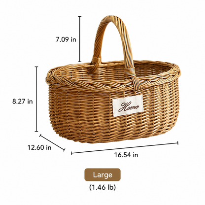 Orchard Market Basket by RusticReach, large braided wicker storage basket on Tampa Home & Garden Store