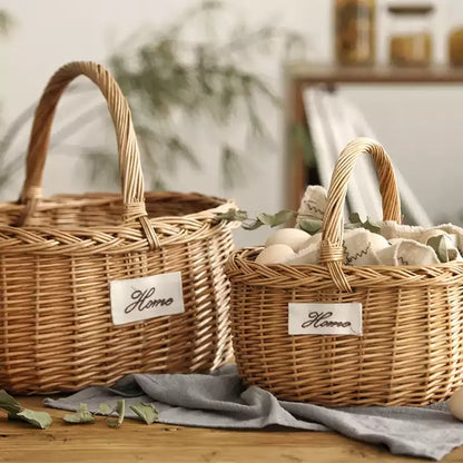 Orchard Market Basket set of two natural wicker storage baskets by RusticReach on Tampa Home & Garden Store