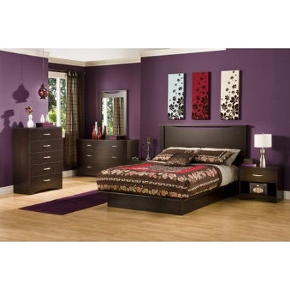 Cómoda moderna de 6 cajones para dormitorio en acabado de madera chocolate