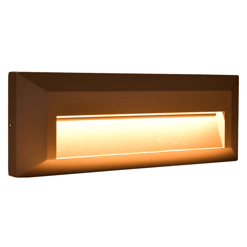 Luz LED rectangular para escalones o cubiertas de aluminio fundido de bajo voltaje STA04 de 8 W para montaje en superficie