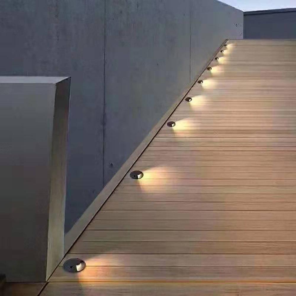 Luz LED para escalones o cubiertas de montaje en superficie redonda de aluminio fundido de bajo voltaje STA05 de 3 W