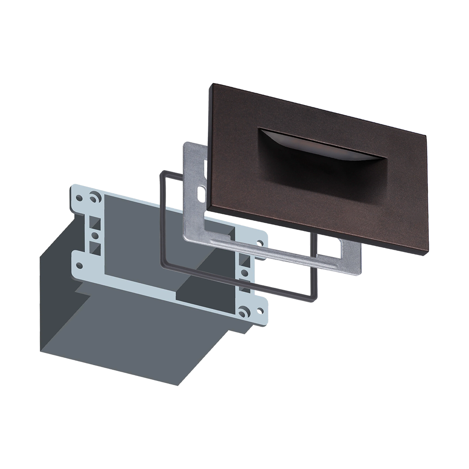 STA07 3W 3CCT Rectangular Waterproof Horizontal LED Stairs Step Light Fixture - Tampa soil911.com