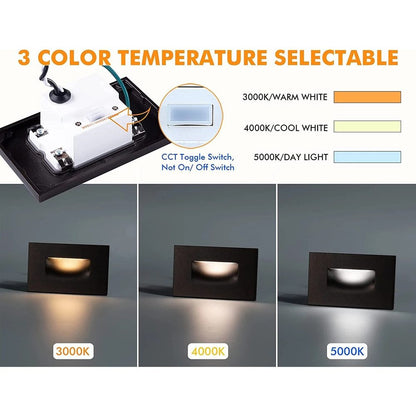 STA07 3W 3CCT Rectangular Waterproof Horizontal LED Stairs Step Light Fixture - Tampa Home & Garden Store