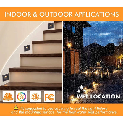 STA07 3W 3CCT Rectangular Waterproof Horizontal LED Stairs Step Light Fixture - Tampa Home & Garden Store
